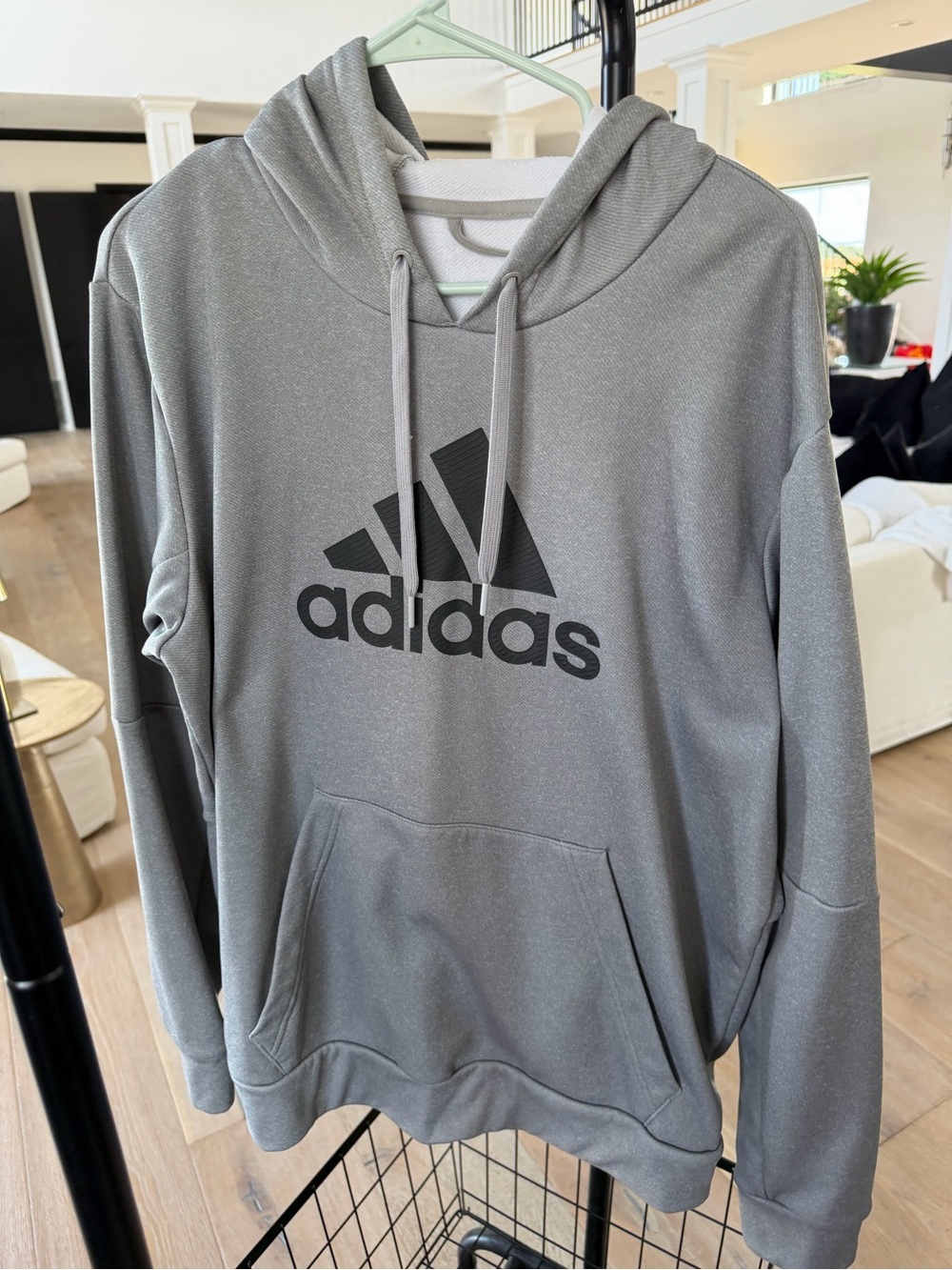 adidas Gray Pullover Hoodie with Black Logo